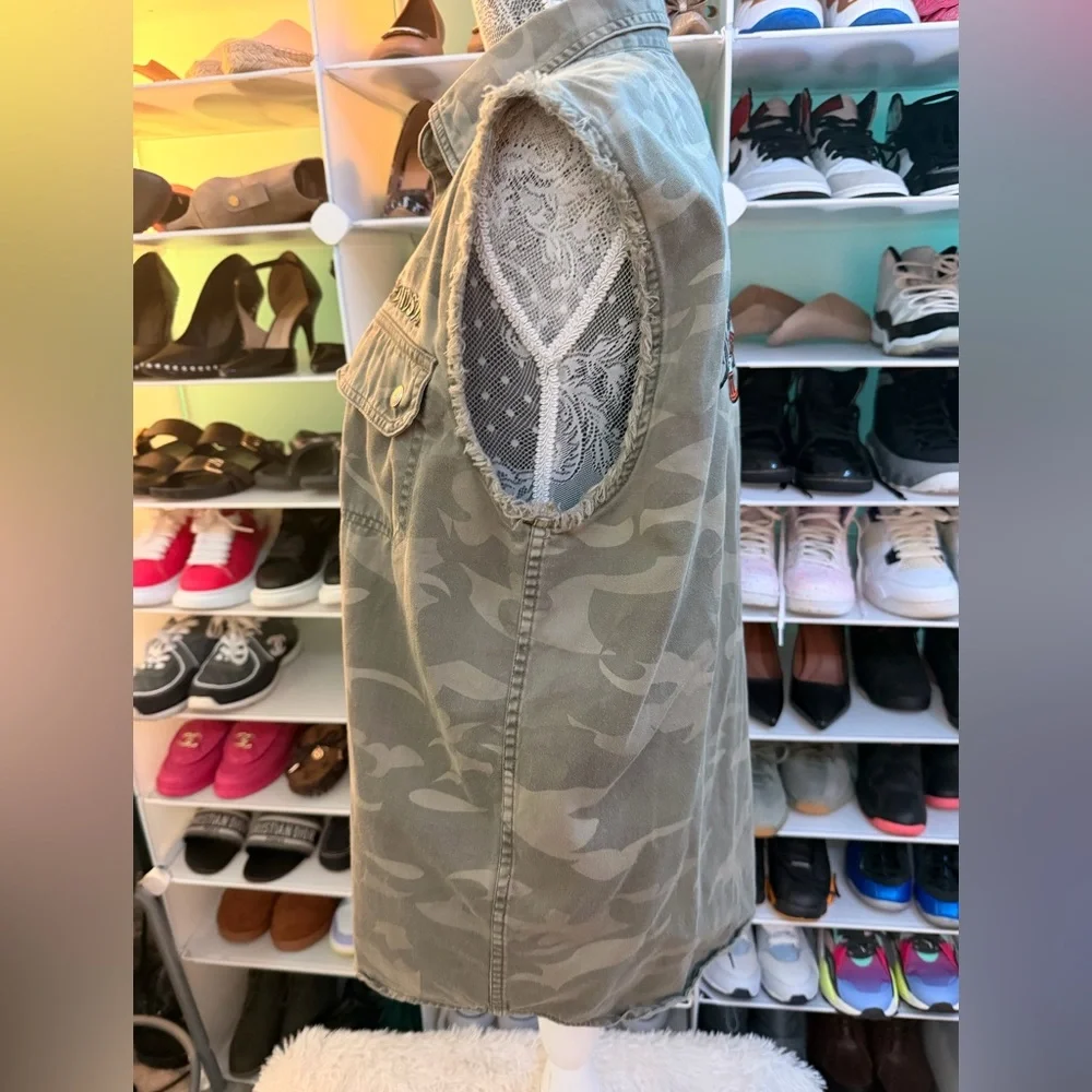 Harley-Davidson Olive Camo unisex Sleeveless Shirt size Medium - Picture 4 of 8